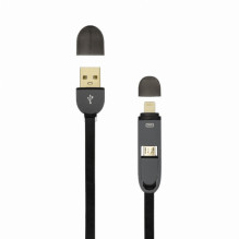 Sbox USB-Micro USB+IPH.5 M / M 1M juodas 2IN1B