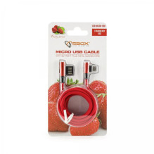 Sbox USB- Micro USB 90 M / M 1.5m USB-MICRO-90R braškių raudonumo