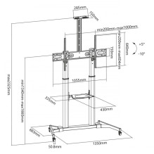 Sbox FS-3610 Floor Ultra-Large LED TV Stand 60-100" 100kg