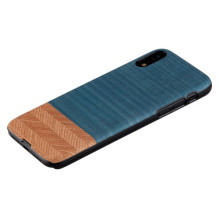 MAN&amp;WOOD išmaniojo telefono dėklas iPhone XR džinsinis juodas