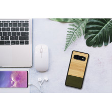 MAN&amp;WOOD išmaniojo telefono dėklas Galaxy S10 bambuko miško juodas