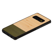 MAN&amp;WOOD išmaniojo telefono dėklas Galaxy S10 Plus bambuko miško juodas