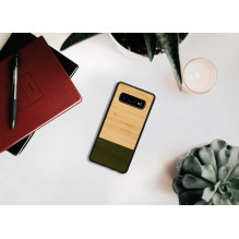 MAN&amp;WOOD išmaniojo telefono dėklas Galaxy S10 Plus bambuko miško juodas