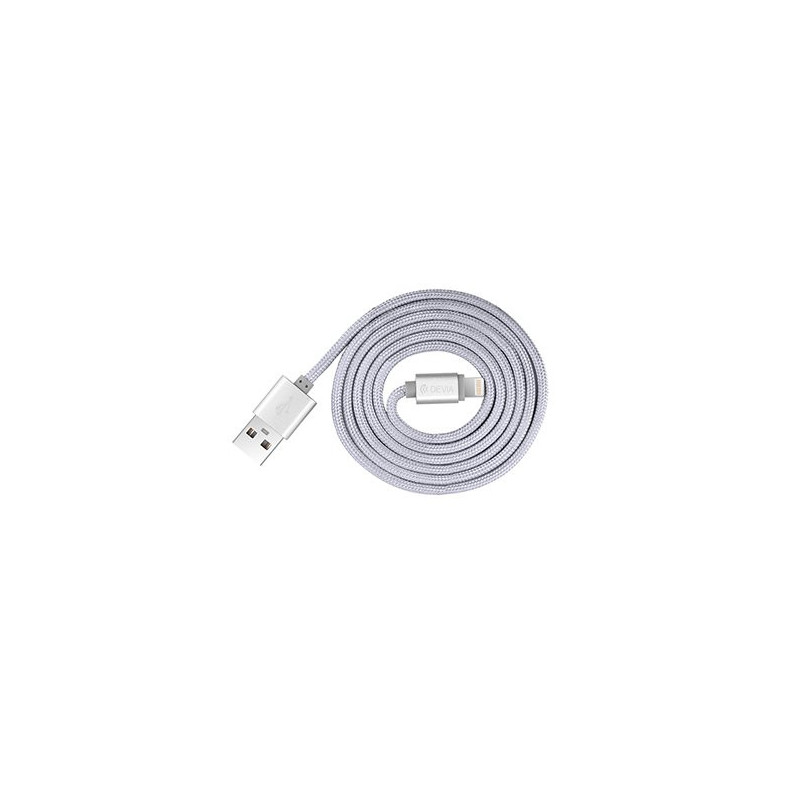Devia Fashion Series Lightning laidas (MFi, 2.4A 1.2M) sidabrinis