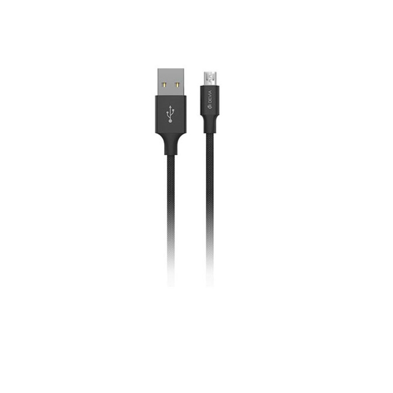 Devia Pheez serijos laidas, skirtas Micro USB (5V 2.4A, 25CM), juodas