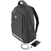 „Tellur“ 15,6 colio nešiojamojo kompiuterio kuprinė su USB prievadu, juoda