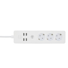 „Tellur“ WiFi maitinimo lizdas, 3 lizdai, 4 USB 4A, 2200 W, 10 A, 1,8 m