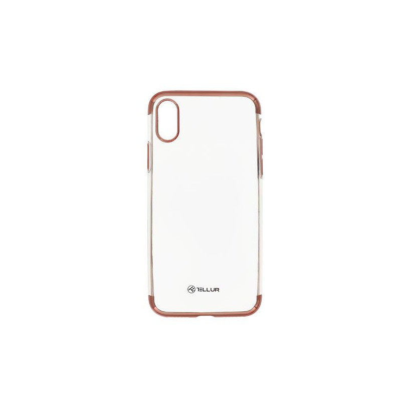 Silikoninis dangtelis „Tellur“, galvanizuotas, skirtas „iPhone X“ / „XS“ rožiniam auksui