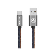 Tellur duomenų kabelis, USB į Micro USB, 1 m džinsinio audinio Tellur duomenų kabelis, USB į Micro USB, 1 m džinsinio audinio