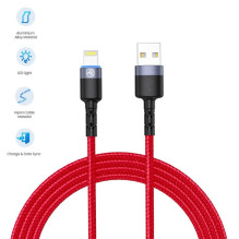Tellur Data Cable USB to Lightning with LED Light 3A 1.2m Red Tellur Data Cable USB to Lightning with LED Light 3A 1.2m Red