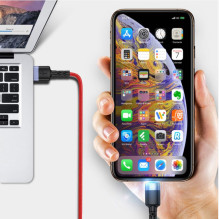 Tellur Data Cable USB to Lightning with LED Light 3A 1.2m Red Tellur Data Cable USB to Lightning with LED Light 3A 1.2m Red