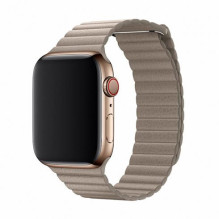 „Devia Elegant Leather Loop“ (44 mm) „Apple Watch“ laikrodžiui (akmens spalvos)
