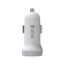 „Devia Smart“ serijos automobilinis įkroviklis, skirtas „Lightning“ (5V3.1A, 2USB), baltas