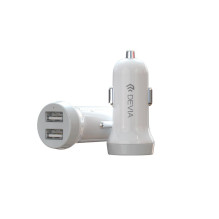 „Devia Smart“ serijos automobilinis įkroviklis, skirtas „Lightning“ (5V3.1A, 2USB), baltas