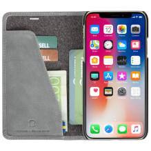 Krusell Sunne 4 Card FolioWallet Apple iPhone XS Max vintažinė pilka