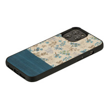 MAN&WOOD dėklas iPhone 12 Pro Max mėlyna gėlė juoda MAN&WOOD dėklas iPhone 12 Pro Max mėlyna gėlė juoda