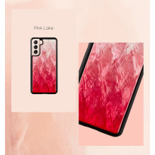 „iKins“ dėklas, skirtas „Samsung Galaxy S21+“, ežero juodumo, rožinis