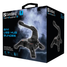 „Sandberg 133-92 2in1“ USB šakotuvas su elastine jungtimi „Sandberg 133-92 2in1“ USB šakotuvas su elastine jungtimi