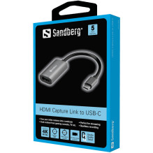 „Sandberg 136-36“ HDMI įrašymo jungtis su USB-C „Sandberg 136-36“ HDMI įrašymo jungtis su USB-C