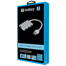 „Sandberg 133-88“ USB 3.0 kišeninis šakotuvas su 4 prievadais „Sandberg 133-88“ USB 3.0 kišeninis šakotuvas su 4 prievadais