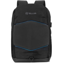 Tellur 15.6 nešiojamojo kompiuterio kuprinė su apšvietimu, USB prievadu, juoda