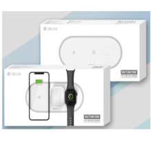 Devia 3In1 Charger for smart phone & Applewatch & Earphone V4 (10W) white Devia 3In1 Charger for smart phone & Applewatch & Earphone V4 (10W) white
