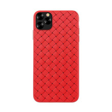 Devia Woven Pattern Design minkštas dėklas iPhone 11 Pro raudonas