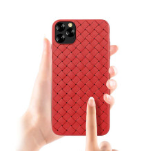 Devia Woven Pattern Design minkštas dėklas iPhone 11 Pro raudonas