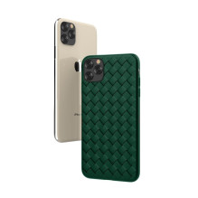 Devia Woven Pattern Design minkštas dėklas iPhone 11 Pro Max žalias