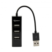 Sbox H-204 USB šakotuvas, 4 prievadų, juodas