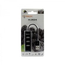 Sbox H-204 USB šakotuvas, 4 prievadų, juodas