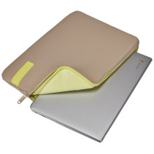 „Case Logic 4699“ atspindinti nešiojamojo kompiuterio rankovė 15,6 REFPC-116 „Plaza Taupe“ / „Sun-Lime“