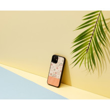 MAN&WOOD dėklas iPhone 12 mini rožinė gėlė juoda MAN&WOOD dėklas iPhone 12 mini rožinė gėlė juoda
