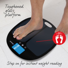 Salter 9192 BK3R Curve Bluetooth Smart Analyser Bathroom Scale black Salter 9192 BK3R Curve Bluetooth Smart Analyser Bathroom Scale black