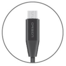 Orsen S32 Micro Data Cable 2.1A 1.2m juodas