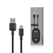 Orsen S9C USB A ir Type C 2.1A 1m juodas