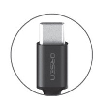 Orsen S9C USB A ir Type C 2.1A 1m juodas