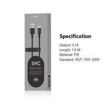 Orsen S9C USB A ir Type C 2.1A 1m juodas