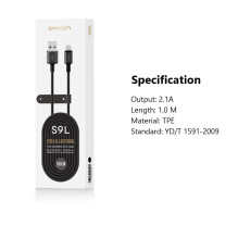Orsen S9L USB A ir Lightning 2.1A 1m juodas