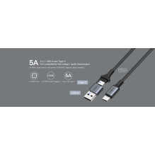 Orsen S8 2-IN-1 USB and Type-C 5A 1.5m black