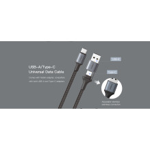 Orsen S8 2-IN-1 USB ir Type-C 5A 1,5 m juodas
