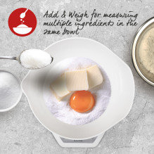 Salter 1024 WHDR14EU16 Digital Kitchen Scale & Dual Pour Bowl - White Salter 1024 WHDR14EU16 Digital Kitchen Scale & Dual Pour Bowl - White