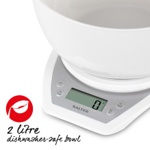 Salter 1024 WHDR14EU16 Digital Kitchen Scale & Dual Pour Bowl - White Salter 1024 WHDR14EU16 Digital Kitchen Scale & Dual Pour Bowl - White