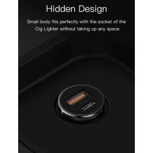 Orsen C8 45W mini automobilinis įkroviklis juodas