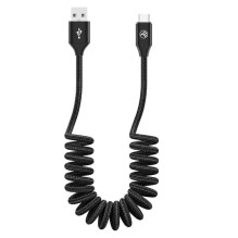 Tellur duomenų kabelis, prailginamas, USB-C, 3A, 1,8 m, juodas