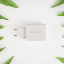 Tellur Green 38W dviejų prievadų įkroviklis Type-C PD20W + USB QC3.0, kreminis