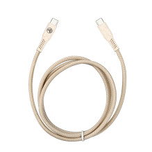 Tellur Green Data Cable Type-C į Type-C 3A PD60W 1m nailono kremas