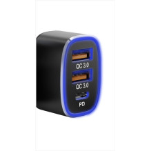 Tellur automobilinis įkroviklis FCC9, 56W, 9A (2XQC 3.0 + PD20W) juodas