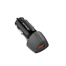Tellur FCC10 automobilinis įkroviklis 38W, 6A (PD20W + QC3.0) juodas