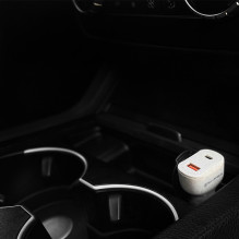 Tellur Green automobilinis pakrovėjas, 36W, 6A (PD18W + QC3.0) kreminis